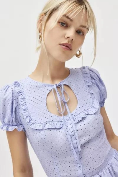 Kimchi Blue Kimchi Blue Amerie Keyhole Ruffle Peplum Blouse 4