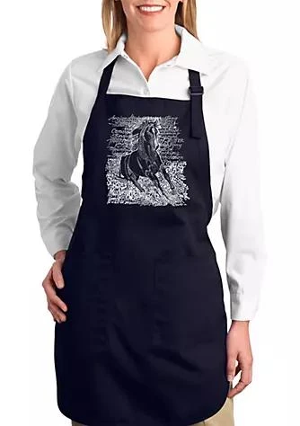 LA Pop Art Pop Art Full Length Word Art Apron Popular Horse Breeds