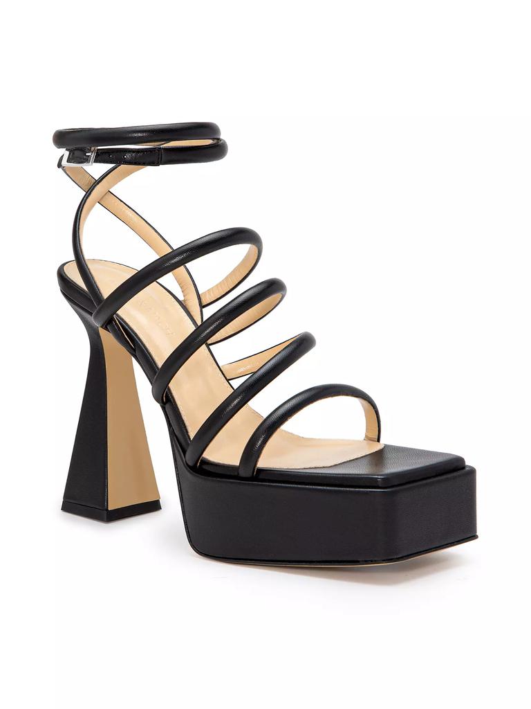 Mach & Mach Strappy Leather Platform Sandals