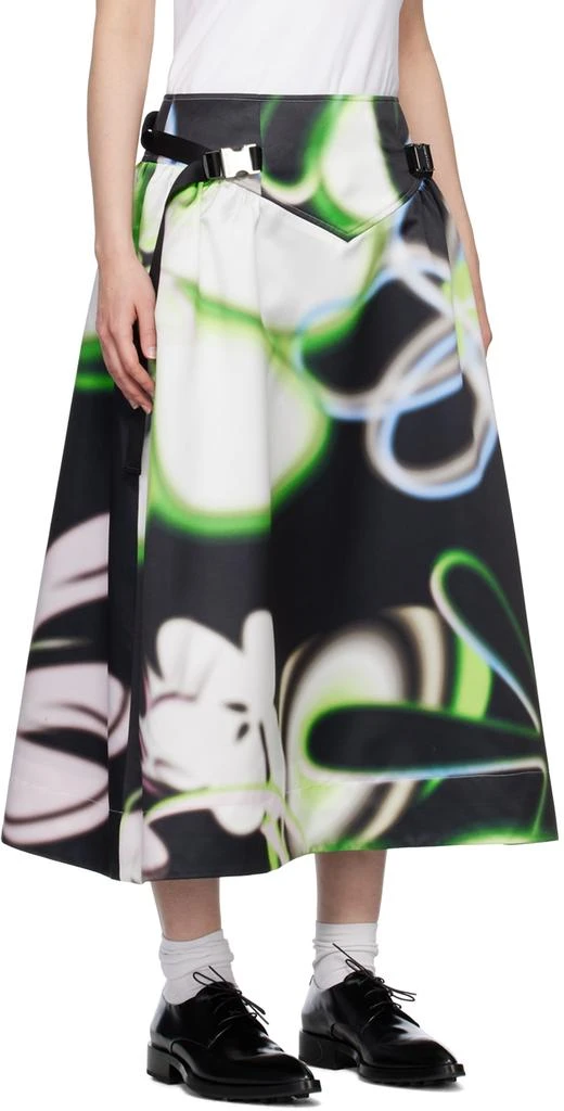 MINJUKIM Black V-Cut Buckle Midi Skirt 2