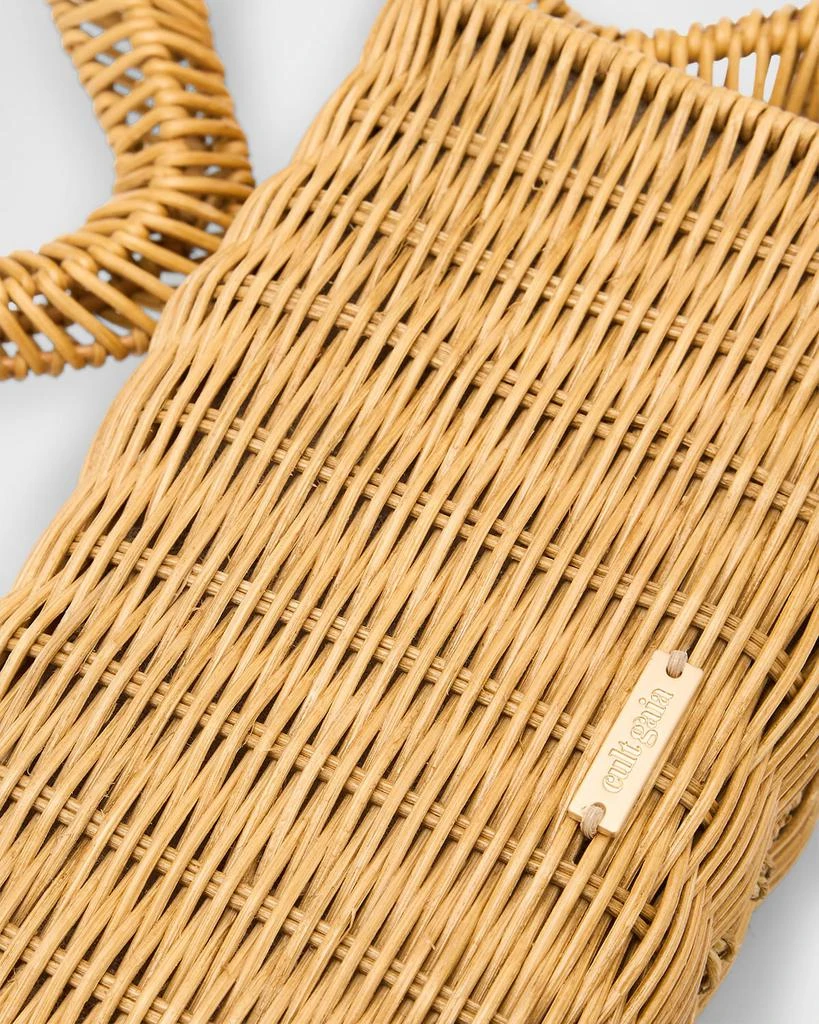 Cult Gaia Elsa Wavy Rattan Clutch Bag 5