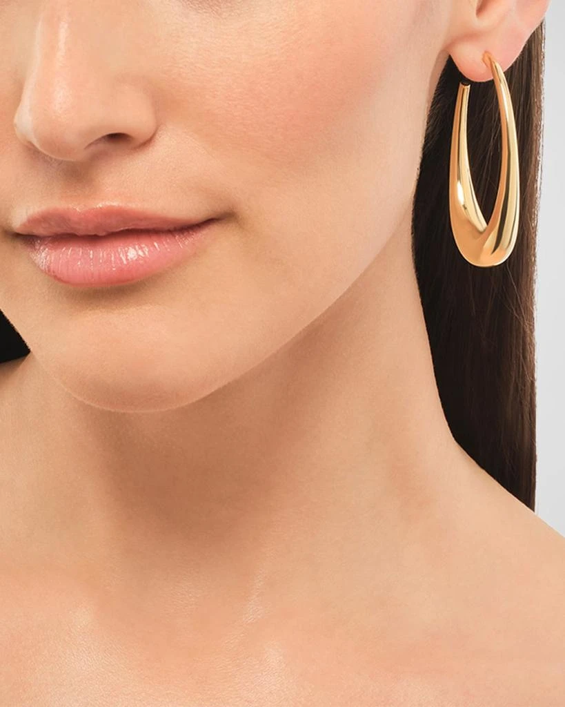 LANA 14K Yellow Gold Graduating Oval Hoop Earrings 2