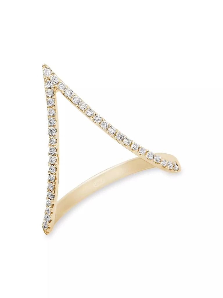 DJULA Graphique 18K Gold &amp; Diamond V Ring 1