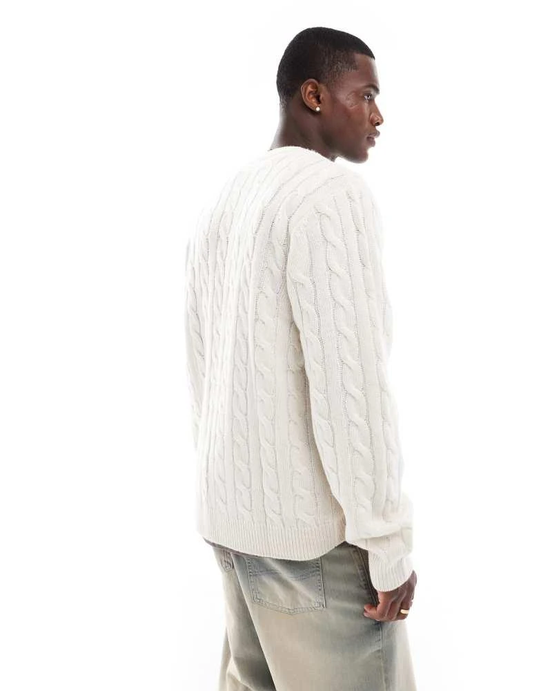 Carhartt WIP Carhartt WIP signature cable knit jumper in cream 2