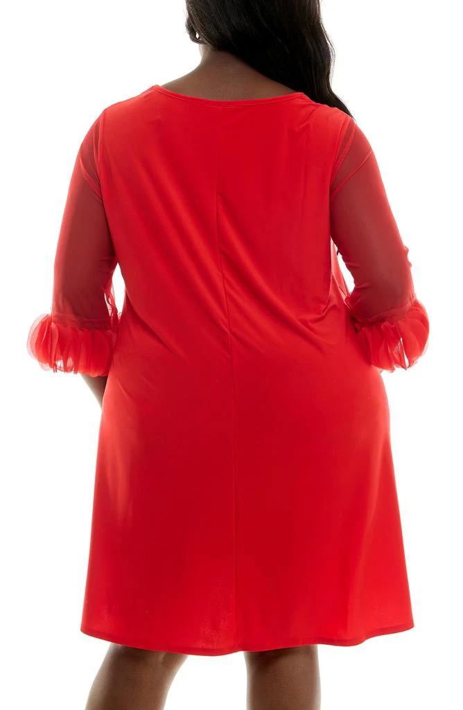 Nina Leonard Ruffle Long Sleeve Chiffon Dress 2