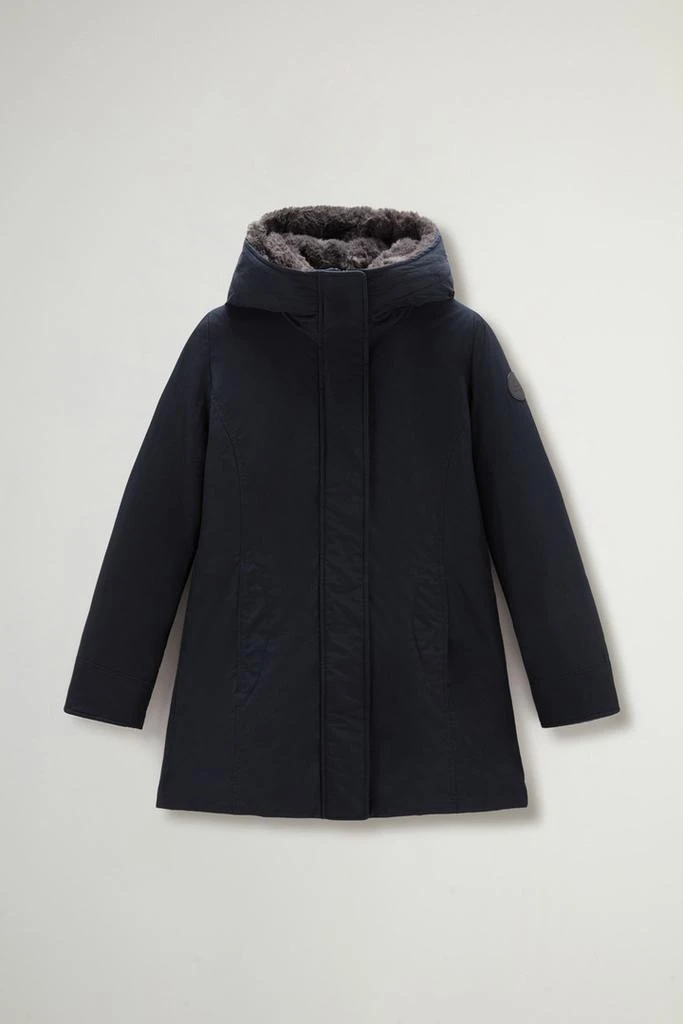 Woolrich Boulder Parka in Ramar Cloth with Hood and Detachable Faux Fur Trim - Women - Black 5