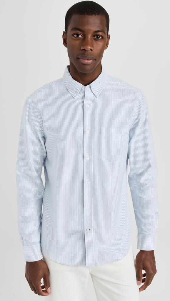 Club Monaco Long Sleeve Stripe Oxford Shirt