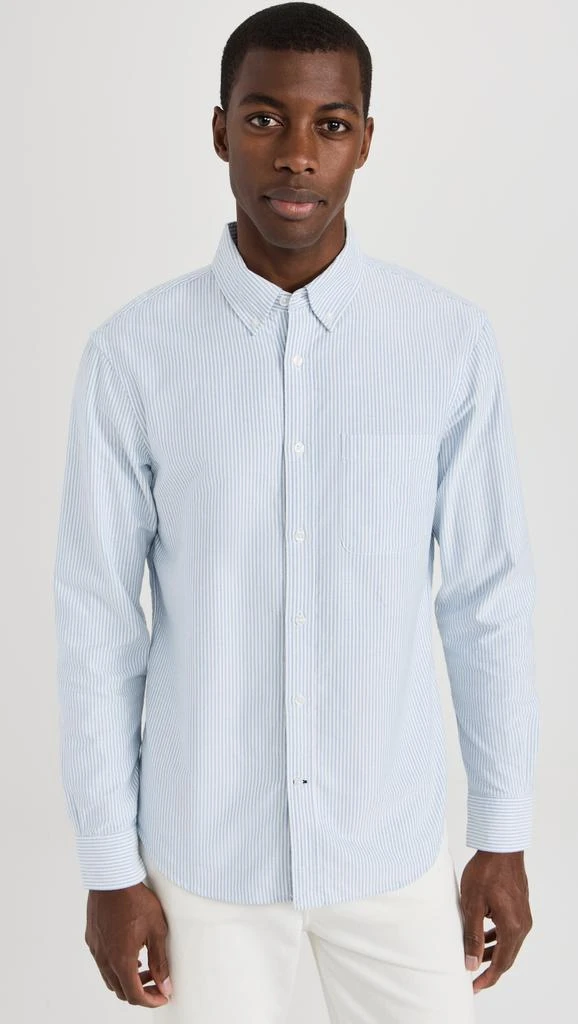 Club Monaco Long Sleeve Stripe Oxford Shirt 1