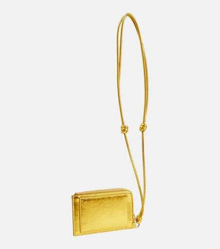 Jil Sander Envelope leather card holder with strap 3