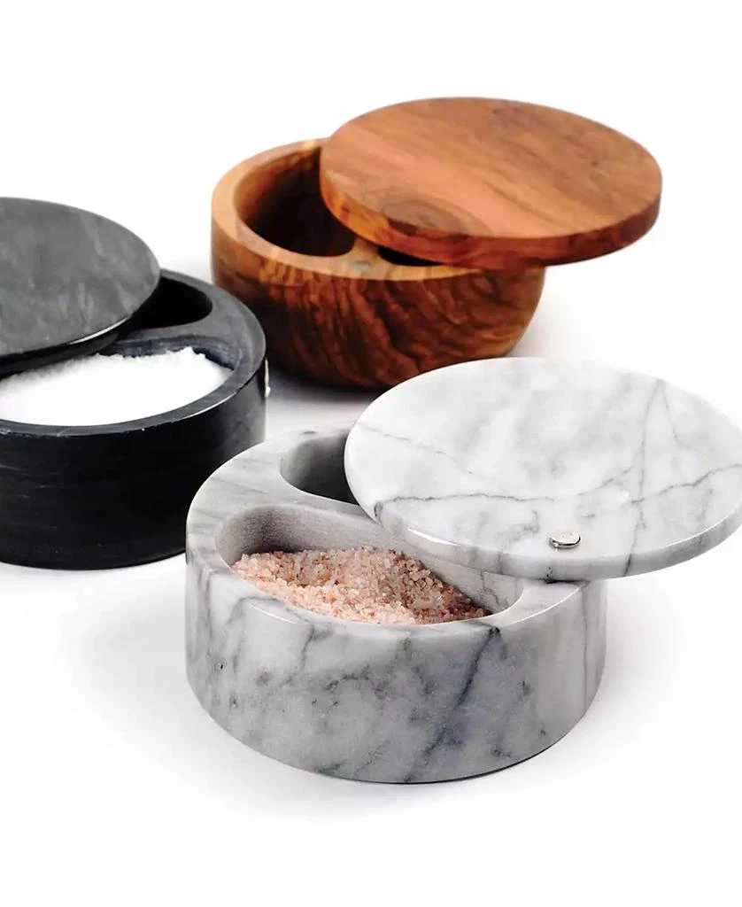 RSVP International Olive Wood 8 ounce Salt Box 5