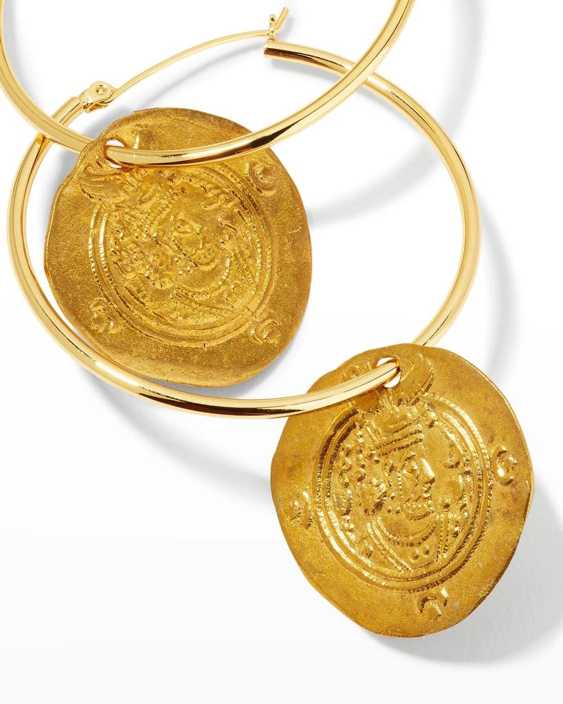Devon Leigh Coin Hoop-Drop Earrings 3
