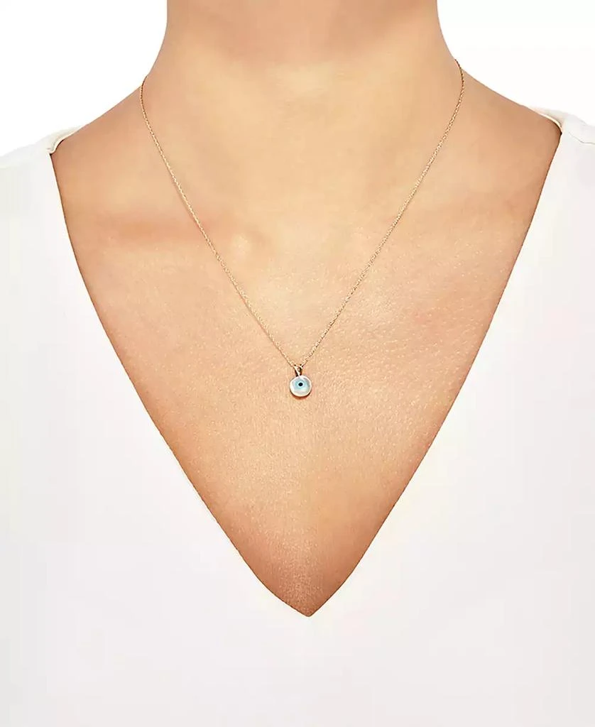 Macy
s Mother-of-Pearl
Enamel Evil Eye 18" Pendant Necklace in 10k Gold 2