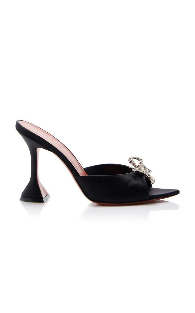 Amina Muaddi Amina Muaddi - Rosie Satin Sandals - Black - IT 38.5 - Moda Operandi 1