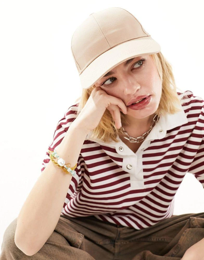ASOS ASOS DESIGN baseball cap in stone 1