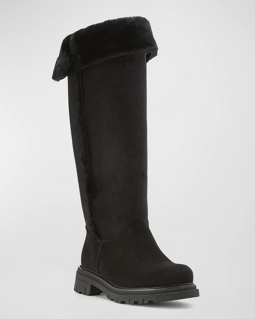 La Canadienne Doritt Suede Shearling Winter Knee Boots 2