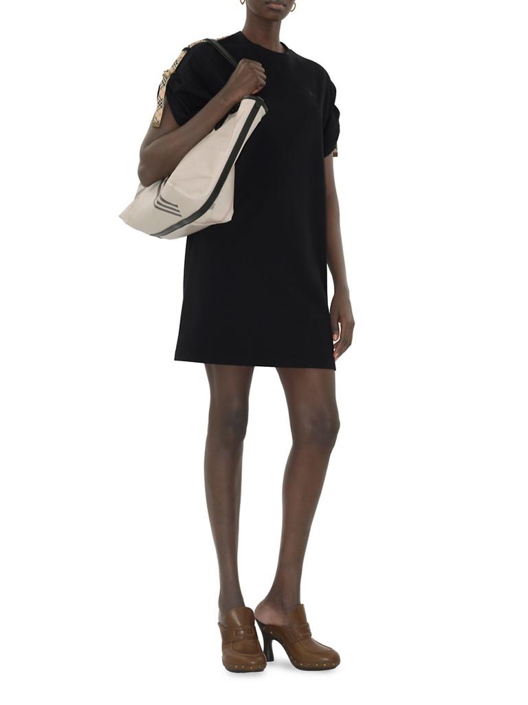 ワンピース Burberry T-SHIRT DRESS IN COTTON WITH CHECK TRIM C42BB5F4-1C75-46DC-9BD2-