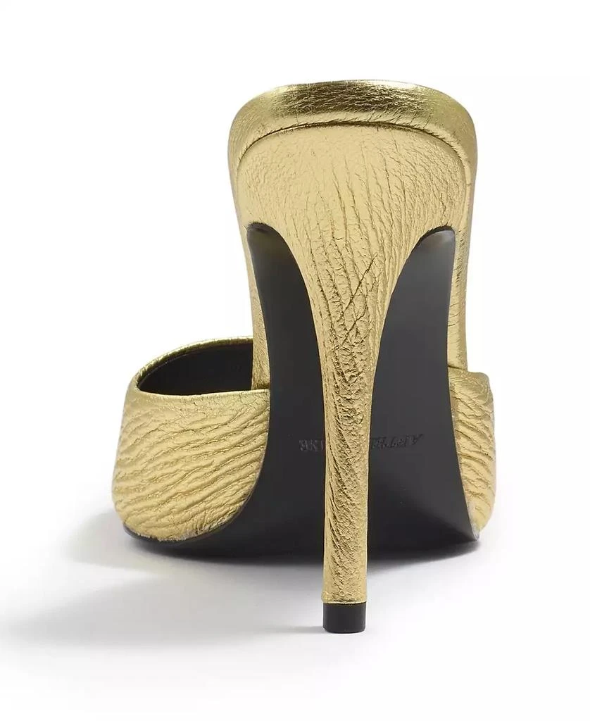 Twelve AM Womens Gold Leather Heels ( Bachelorette Mules) 3