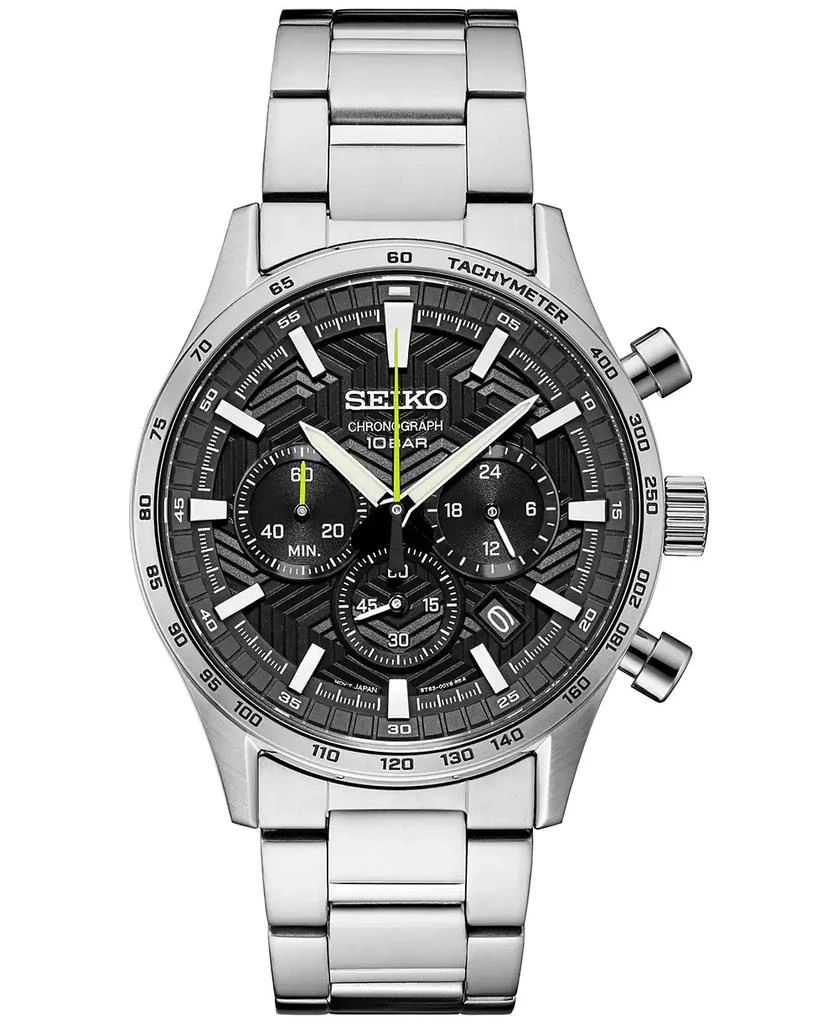 Seiko Men's Chronograph Essentials Stainless Steel Bracelet Watch 43mm 1