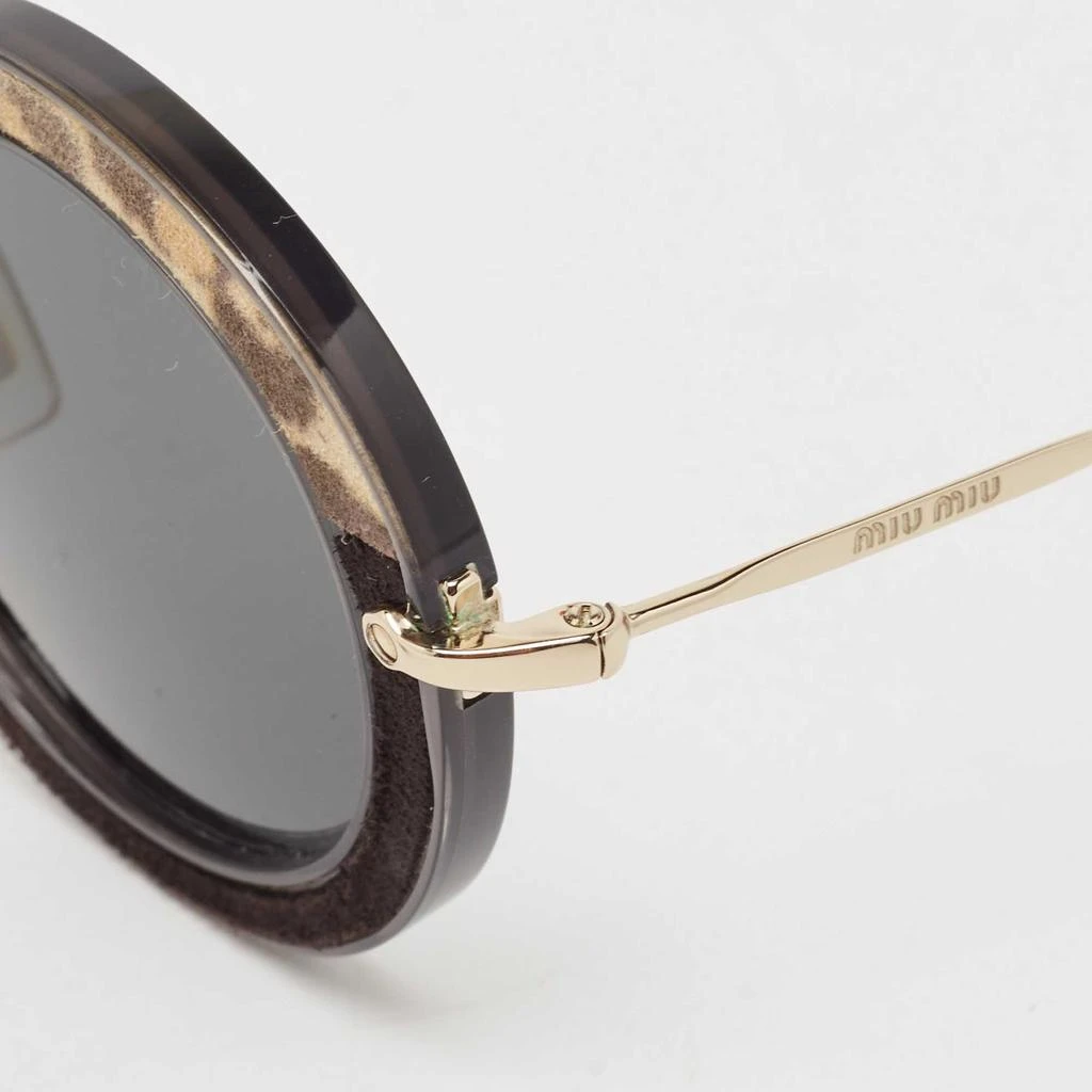 Miu Miu Miu Miu Black/Yellow Leopard Print SMU08R Round Sunglasses 2