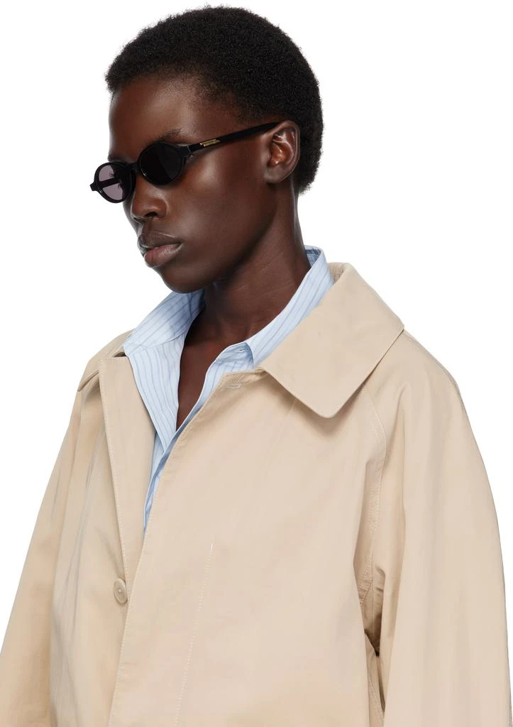 Bottega Veneta Black Classic Oval Sunglasses 4