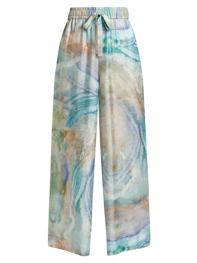 Zimmermann Illuminate Marble Print Track Pants 1