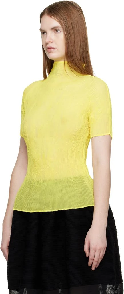 Issey Miyake Yellow Chiffon Twist 3 Top 4