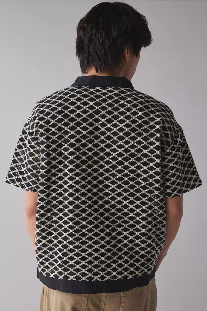 Native Youth Native Youth Cree Crochet Short Sleeve Collared Cardigan 2