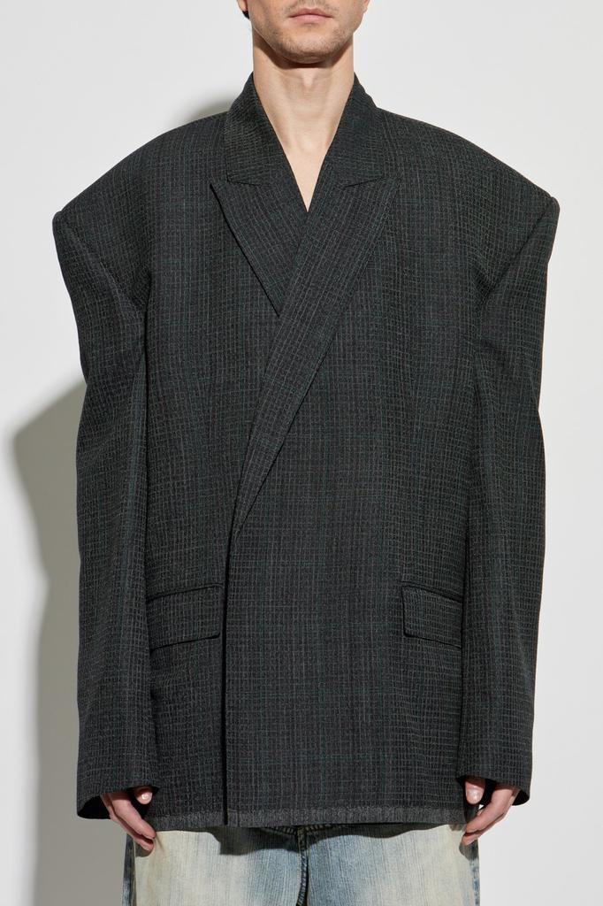 Shop Balenciaga Check Detailed Tailored Jacket on Sale at