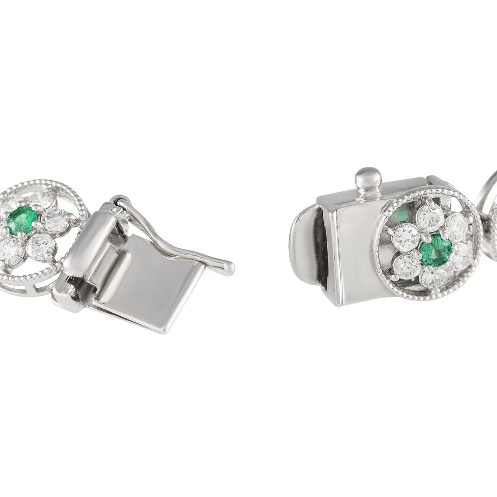 Non Branded LB Exclusive Platinum 3.55ct Diamond and Emerald Bracelet MF10-103023 3