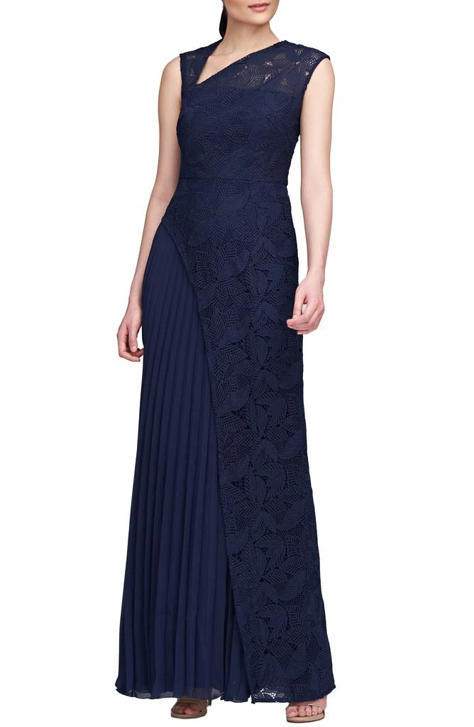 Kay Unger Dianna Lace Pleated Gown 1