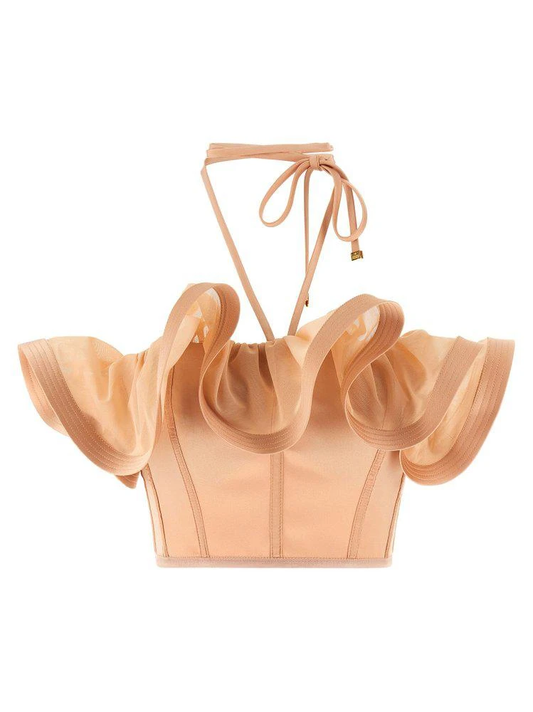 ELISABETTA FRANCHI Elisabetta Franchi Ruffled Bustier Top
