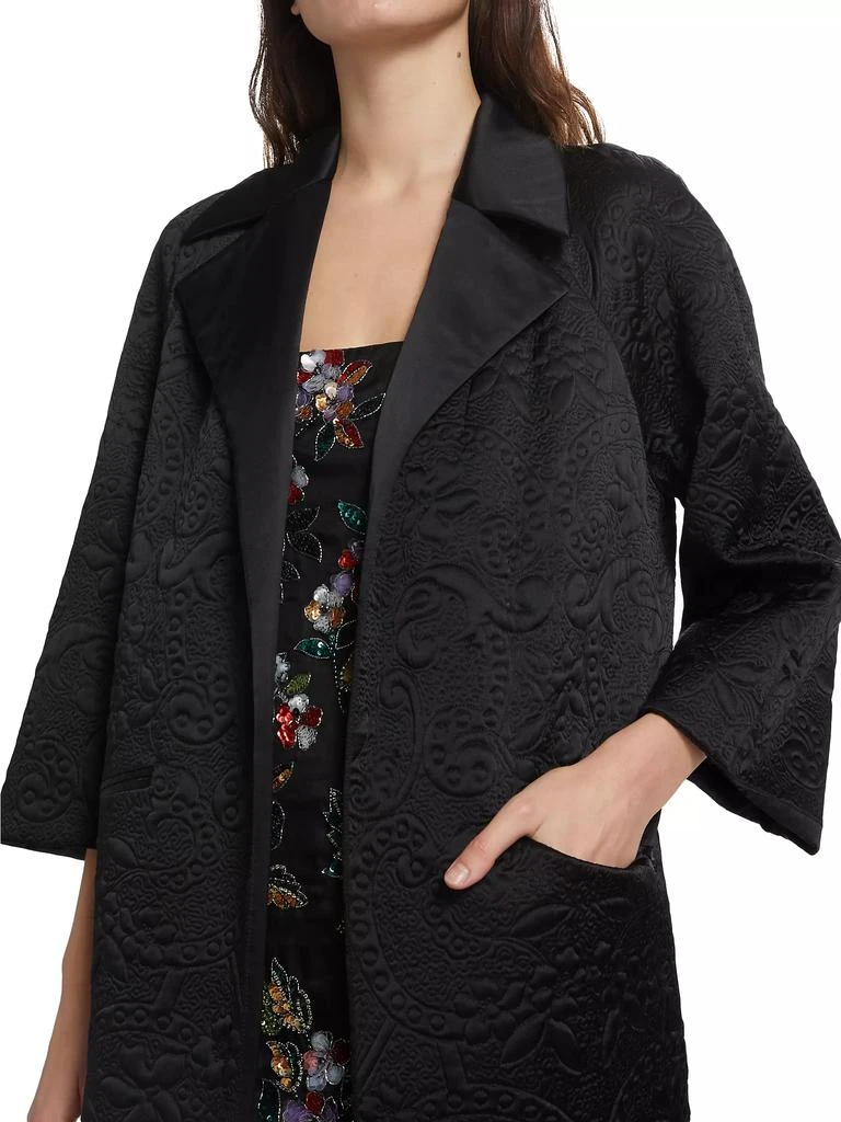 Adam Lippes Paisley Quilted Silk Charmeuse Opera Coat 6