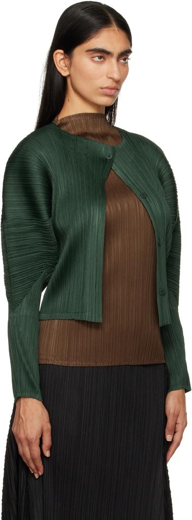 Pleats Please Green Monthly Colors October Cardigan