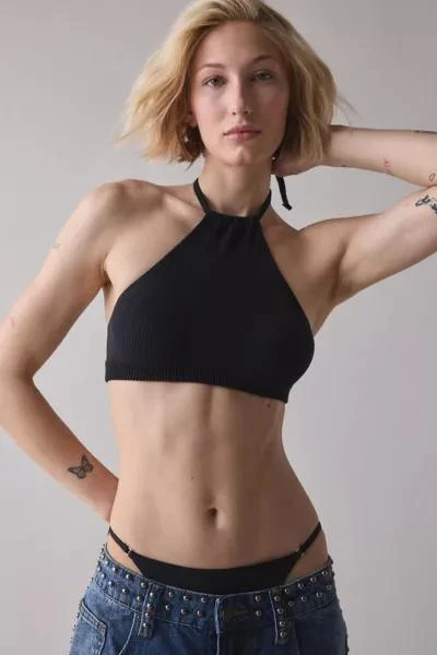 Out From Under Out From Under Marie Seamless Knit Halter Bra Top 1