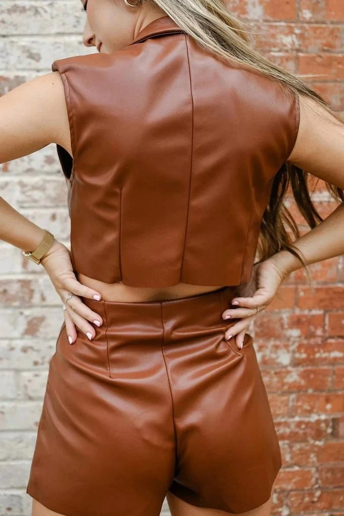 DO+BE Do+Be - Nashville Nights Faux Leather Single Breasted Romper 3
