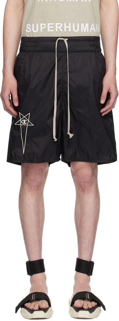 Rick Owens Black Champion Edition Taffeta Shorts 1