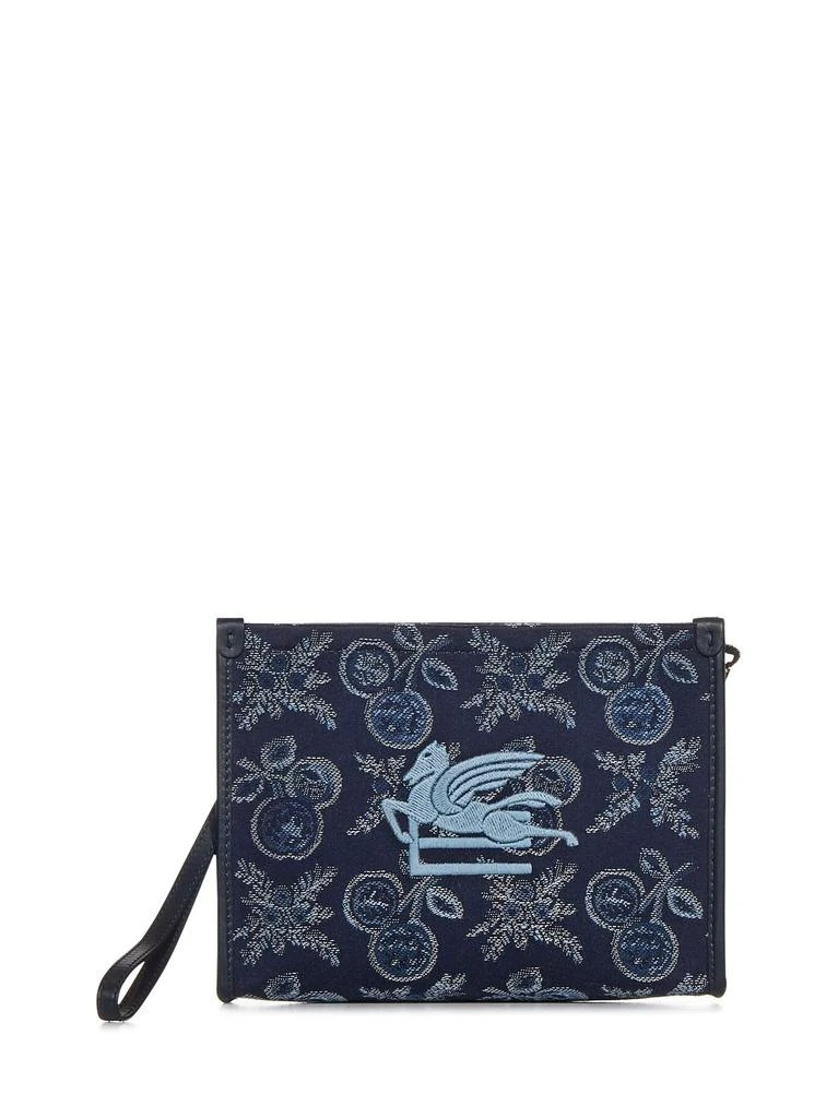 ETRO Etro Logo Embroidered Floral Jacquard Clutch Bag 1