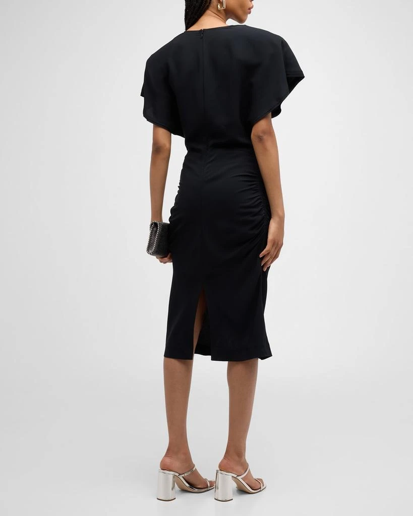 Stella McCartney Draped Strong-Shoulder Midi Dress 6