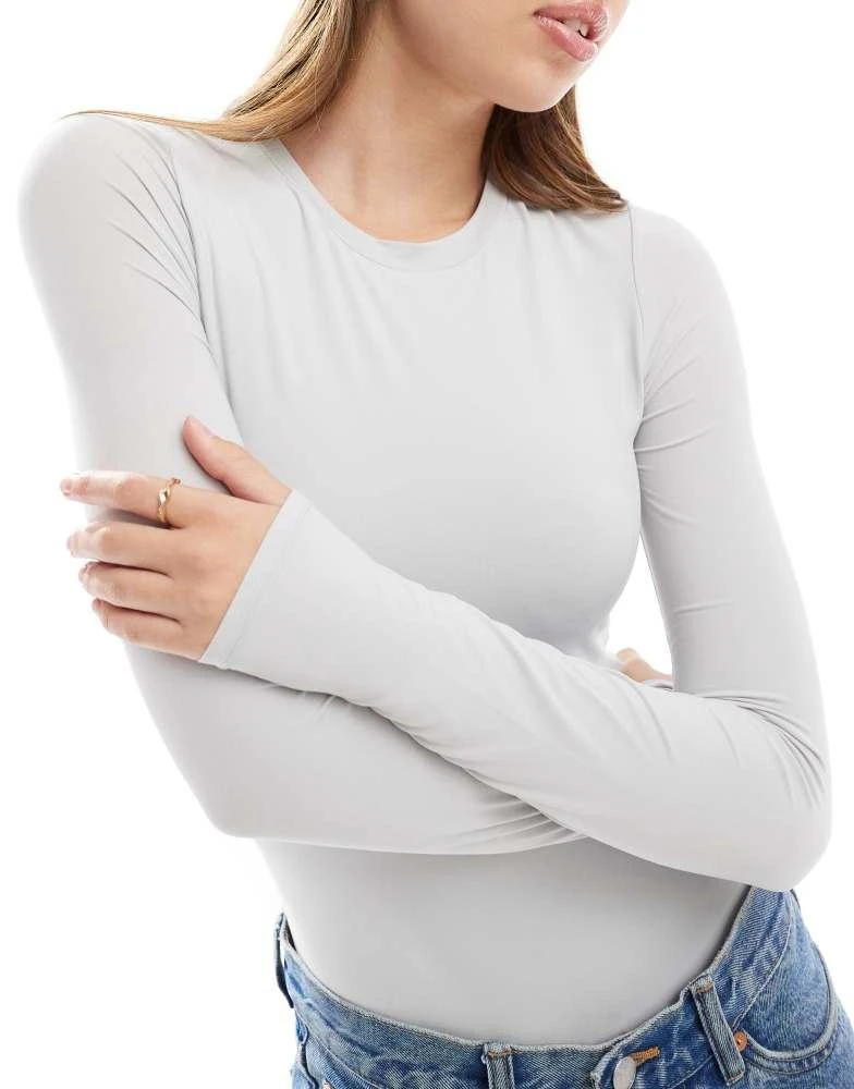 Cotton:On Cotton On soft lounge long sleeve bodysuit in grey 3
