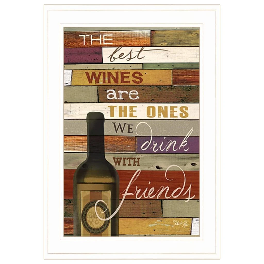 Hivvago Wine With Friends White Framed Print Wall Art 2
