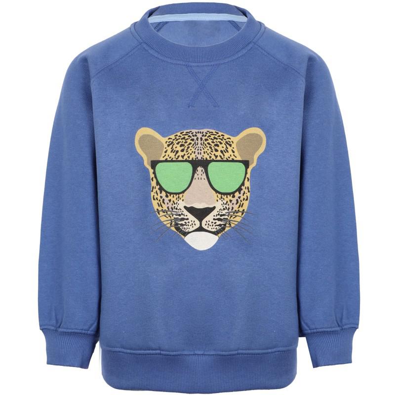 DON TEDDY Cool cheetah green sunglasses print royal blue sweatshirt and travel with style t shirt set
