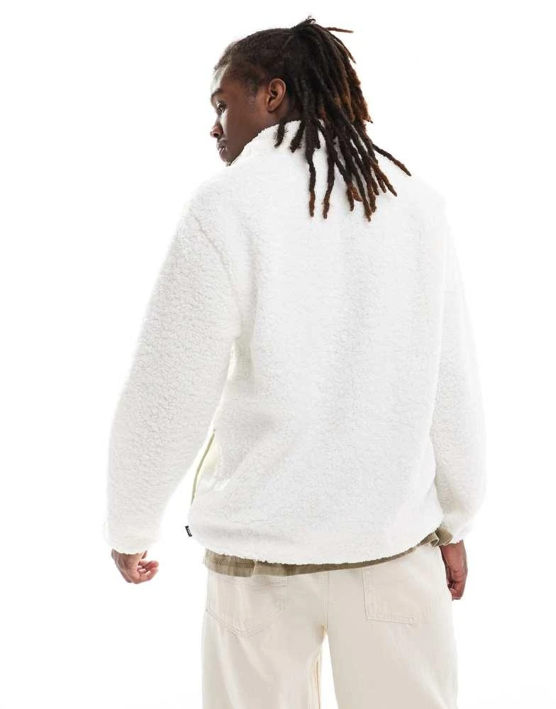 Vans Vans boxed sherpa 1/4 zip fleece in white 3