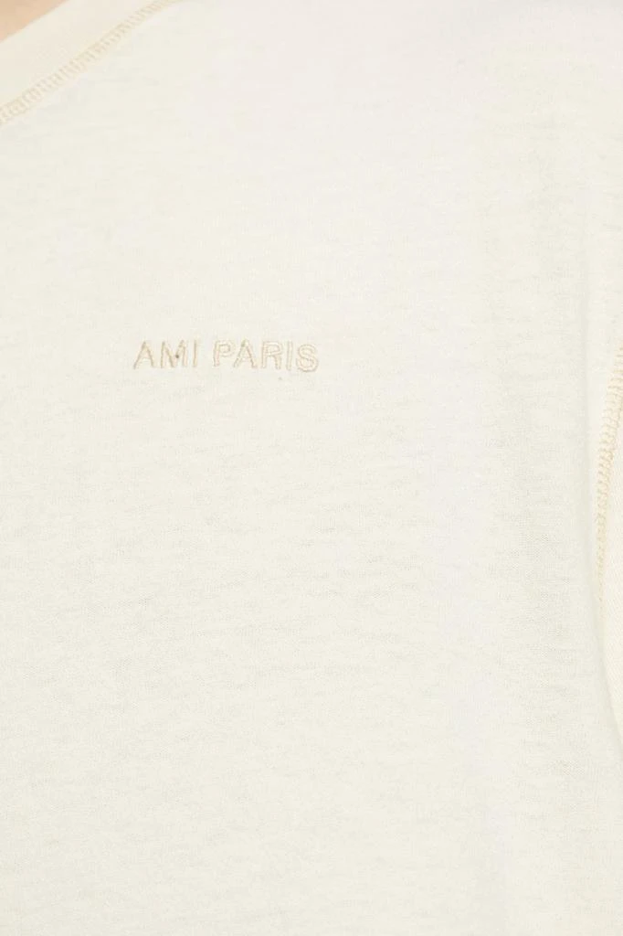 AMI AMI Logo Embroidered Crewneck T-Shirt 2