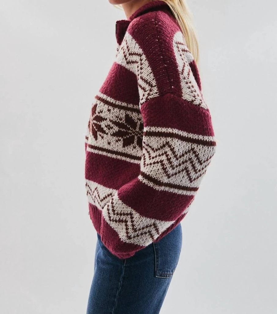 LE LIS Le Lis - Collared Zip Up Sweater Jacket 3