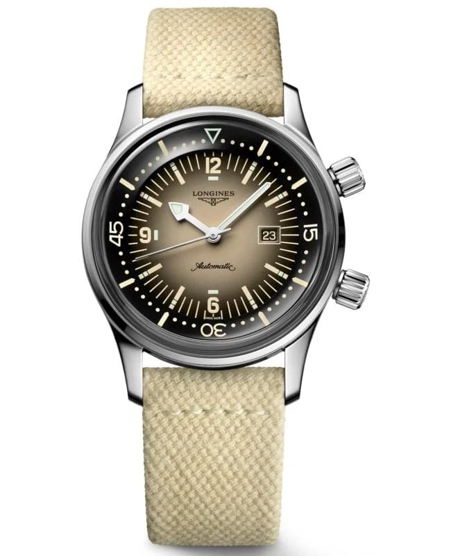 Longines Longines Legend Diver Beige Dial Fabric Strap Women's Watch L3.374.4.30.2 1
