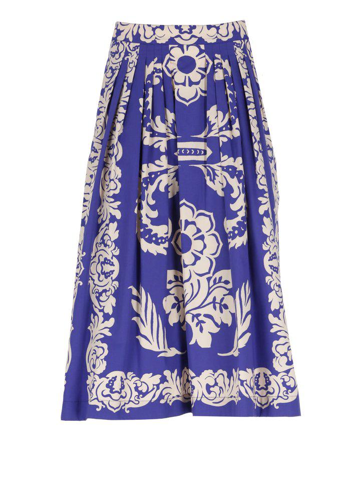 ETRO Etro Pleat Detailed Printed Midi Skirt