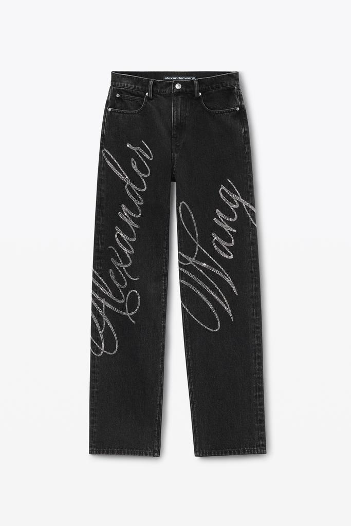 デニム・ジーパン Alexander Wang Jeans with logo crystal hotfix Alexander Wang Jeans with logo crystal hotfix Blue - Women