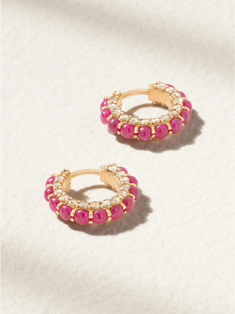 Ileana Makri Streamflow 18k 玫瑰金、红宝石、钻石耳环 1