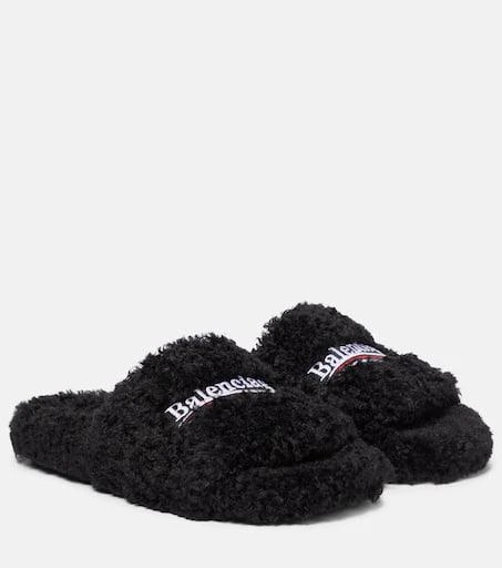 Balenciaga Furry faux shearling slides 1