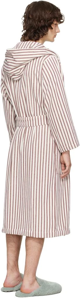 Tekla Off-White
Burgundy Terry Hooded Bathrobe 3